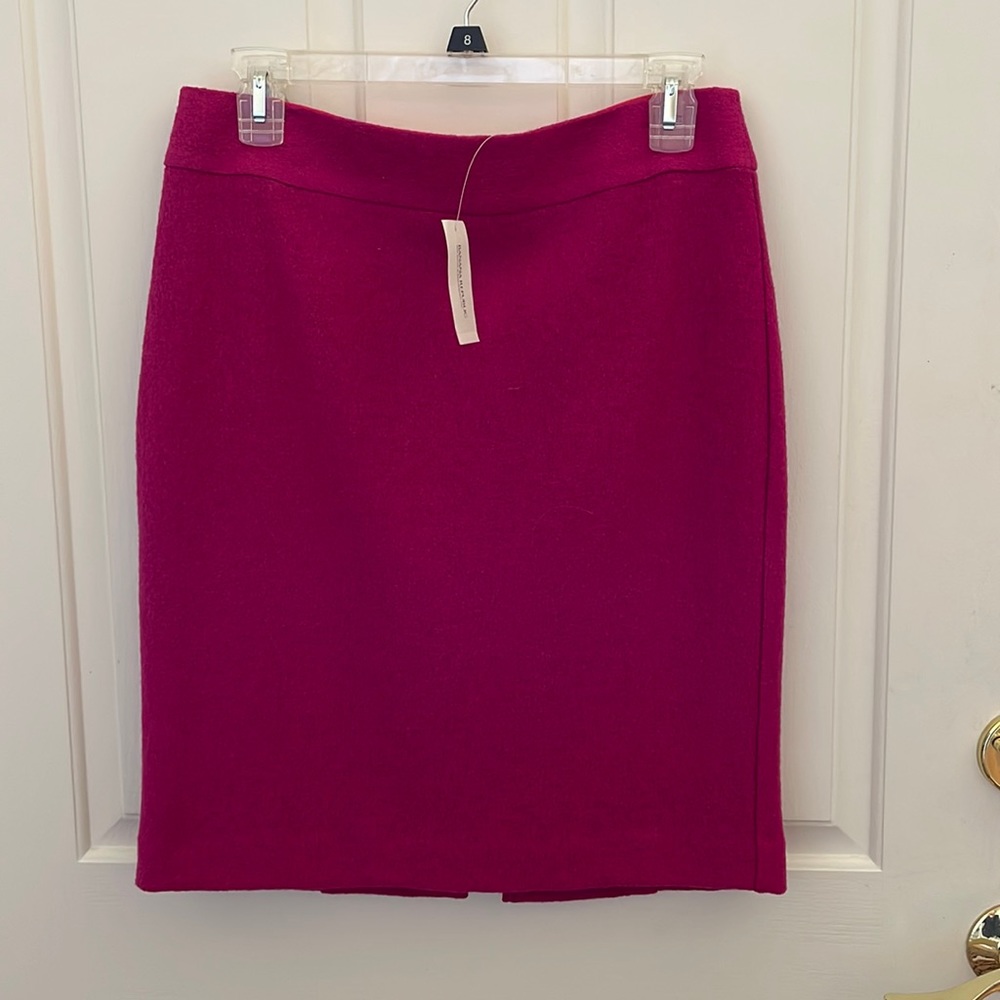 NEW Banana Republic fuchsia pink lined wool skirt 6